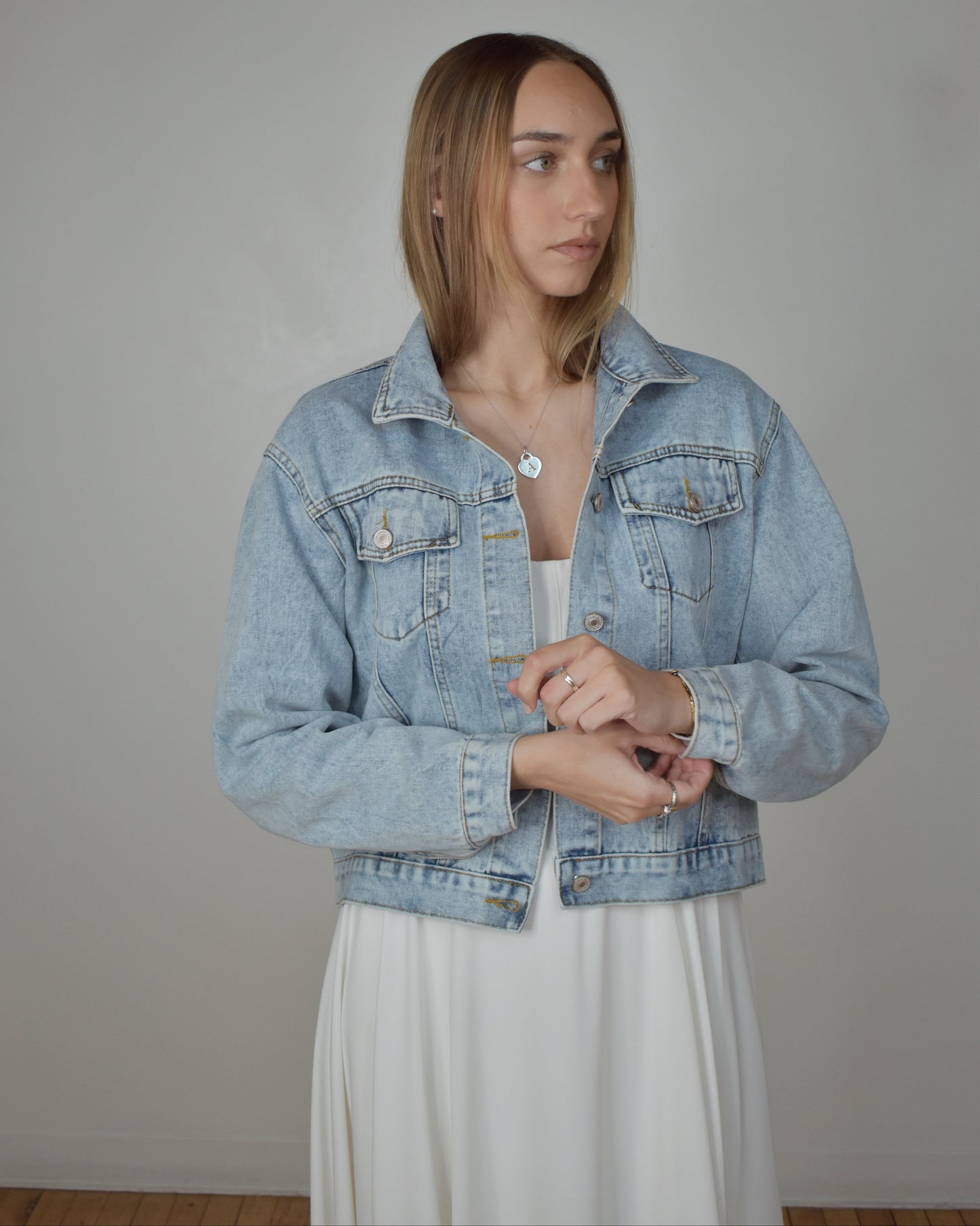 front of going to the chapel denim jacket