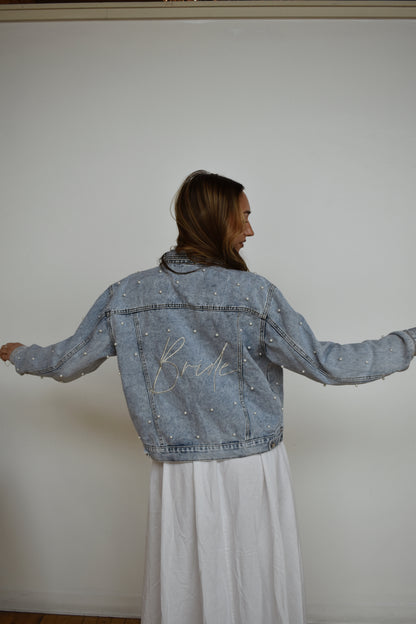 full pearl jean jacket for bride