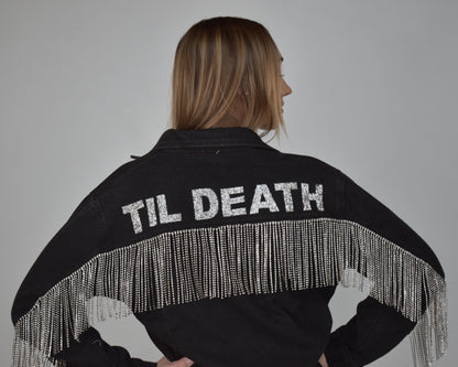 til death crystal fringe bridal jacket